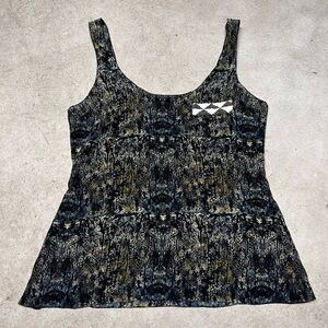 Vena Cava 100% Silk Tank Top Abstract Beaded Pocket Lightweight Size 6